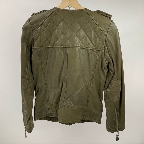 Isabel Marant Étoile Kady Quilted Lamb Leather Jacket Sand Cognac US4 Small - Picture 9 of 16